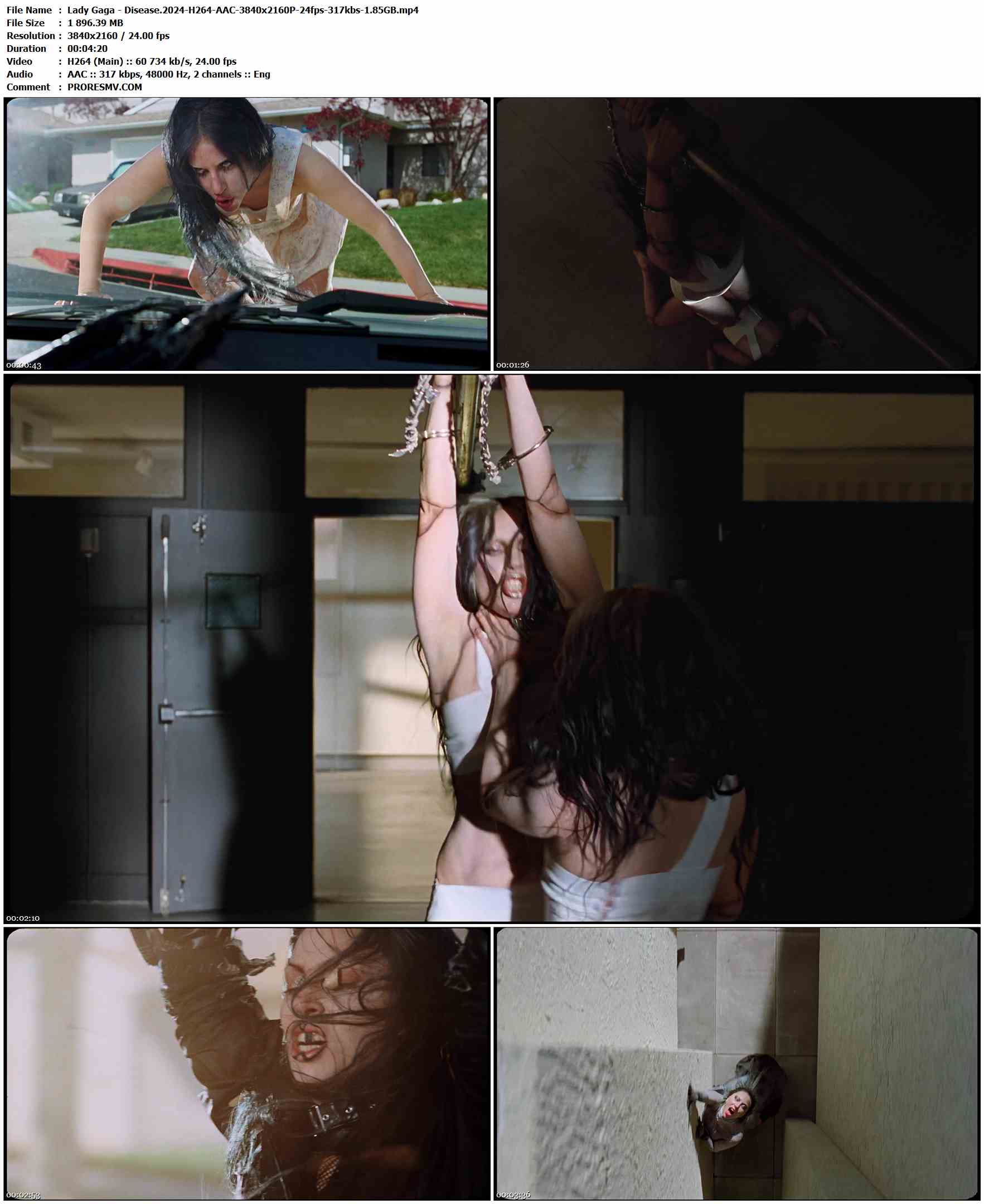 Lady Gaga - Disease.2024-H264-AAC-3840x2160P-24fps-317kbs-1.85GB官方MV_高清MV